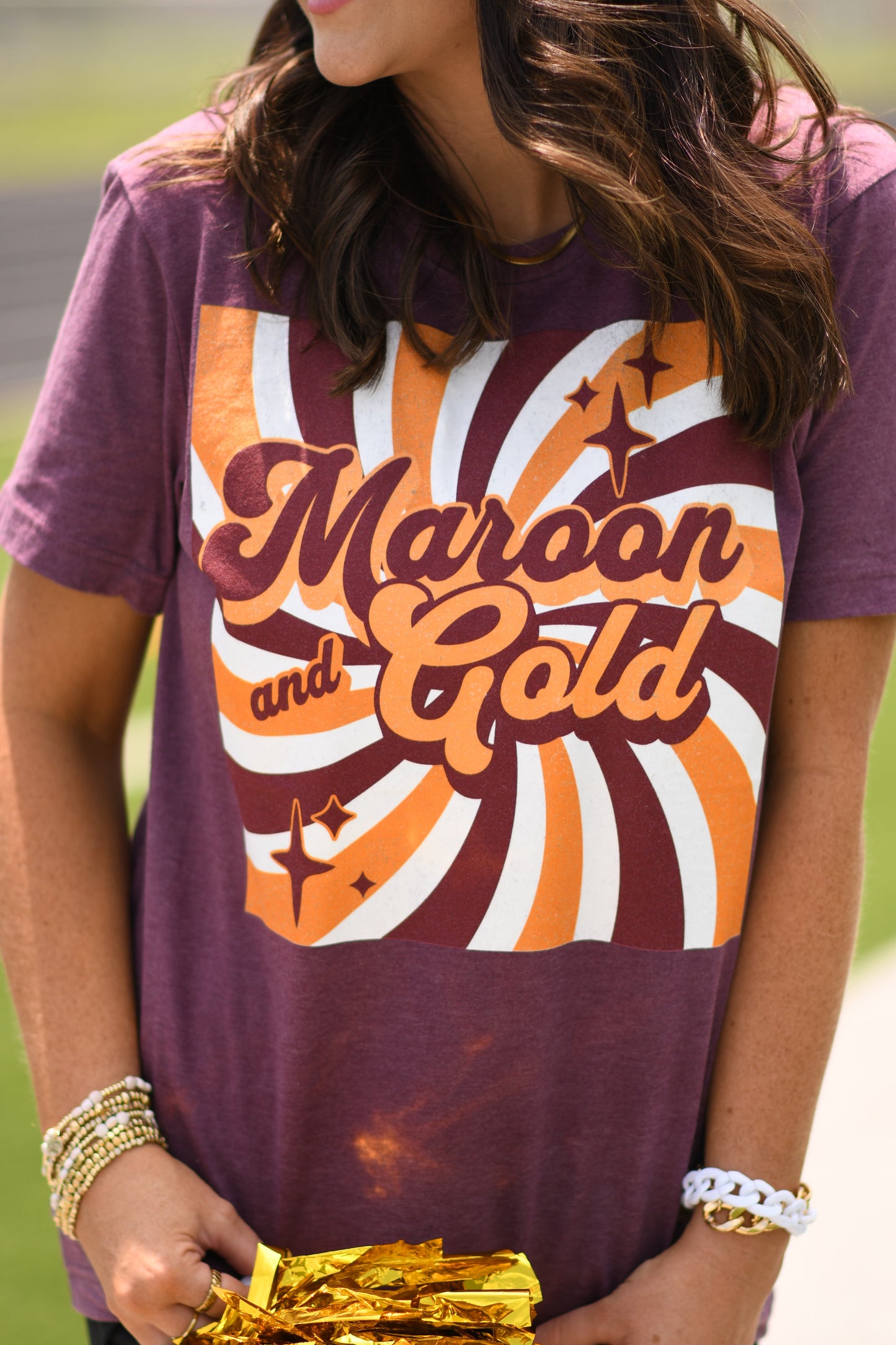 Maroon and Gold Retro Tee