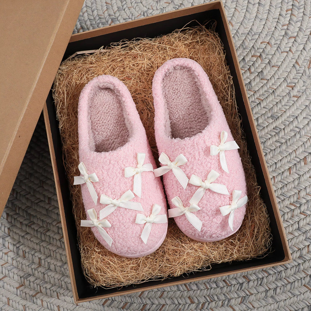 Pink Sweetheart Bows Slippers *CIJ SPECIAL*