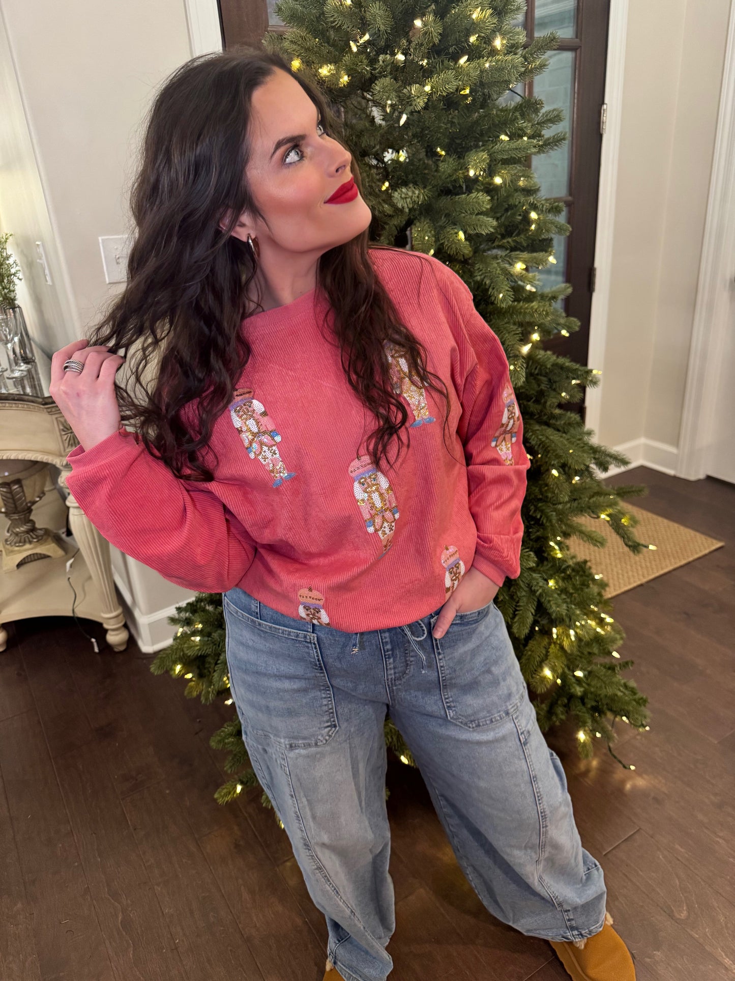 Pastel Nutcracker Sequin Corded Crews