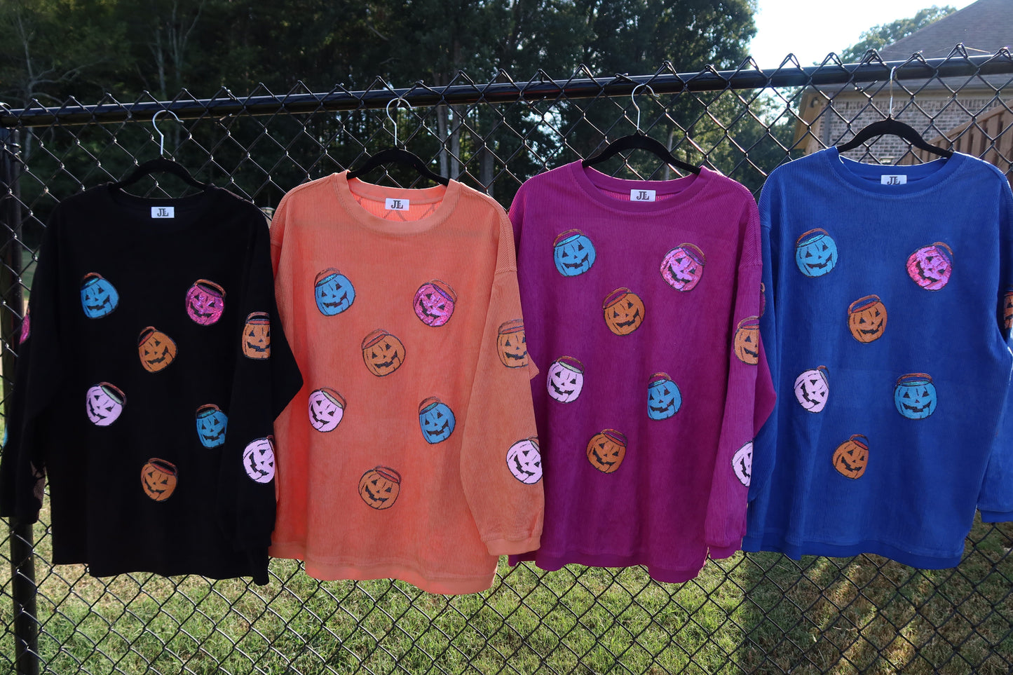 Jack-o’-lantern Sequin Corded Crews