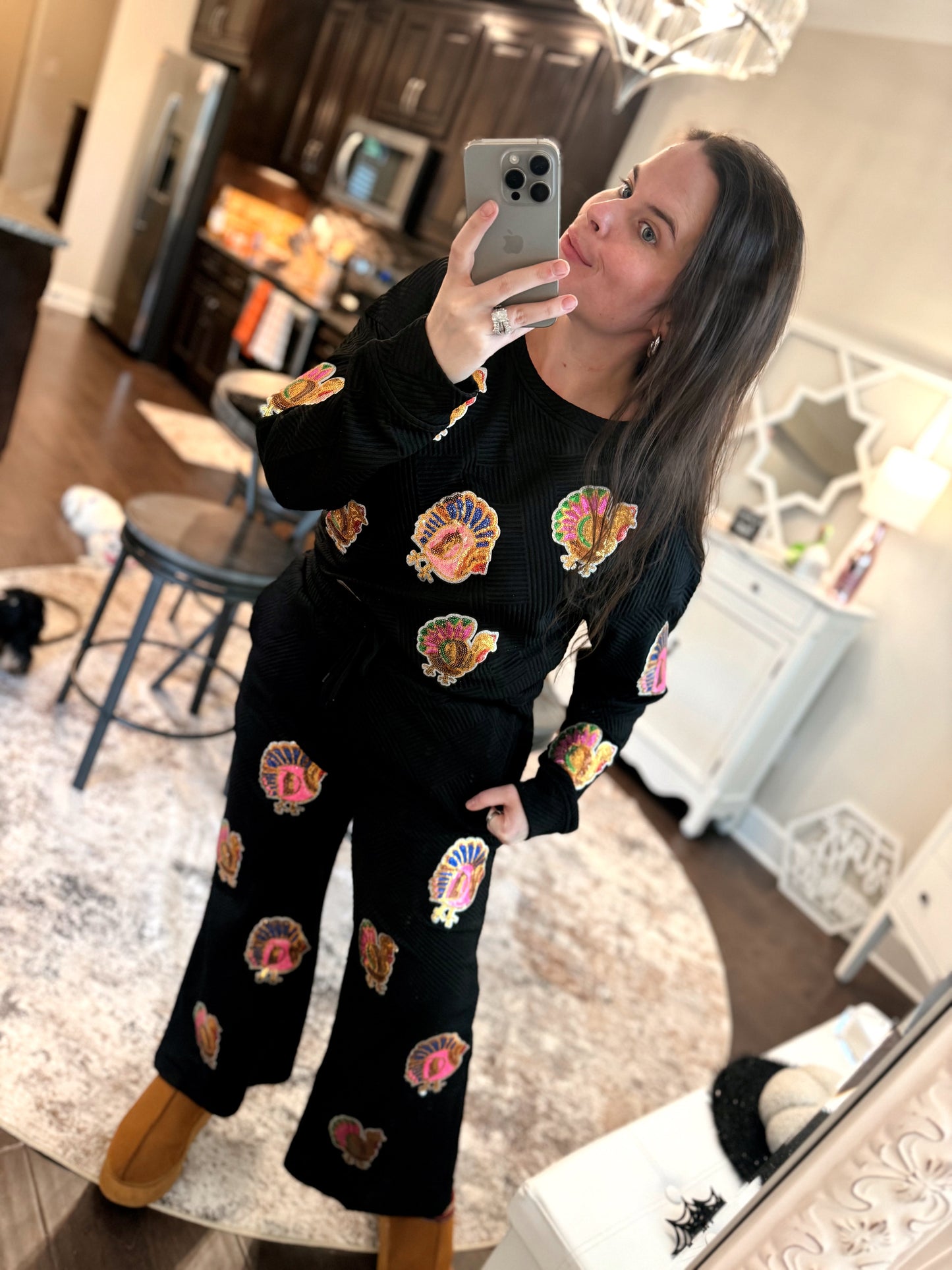 Black Sequin Turkey Set