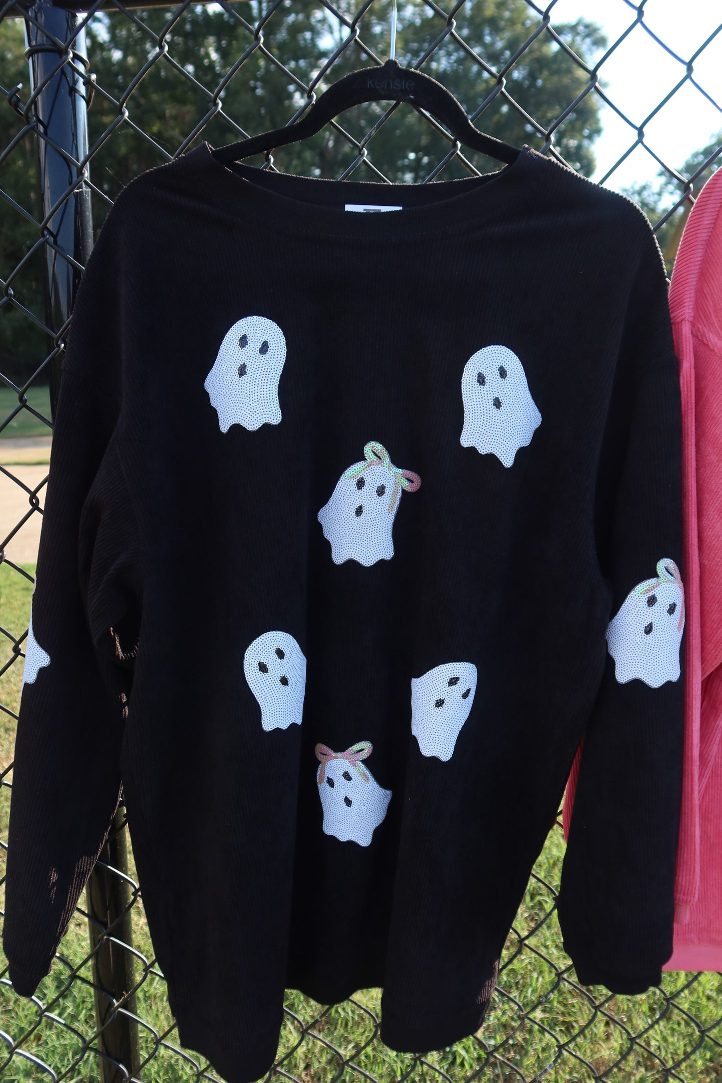 Ghost Bow Sequin Corded Crews