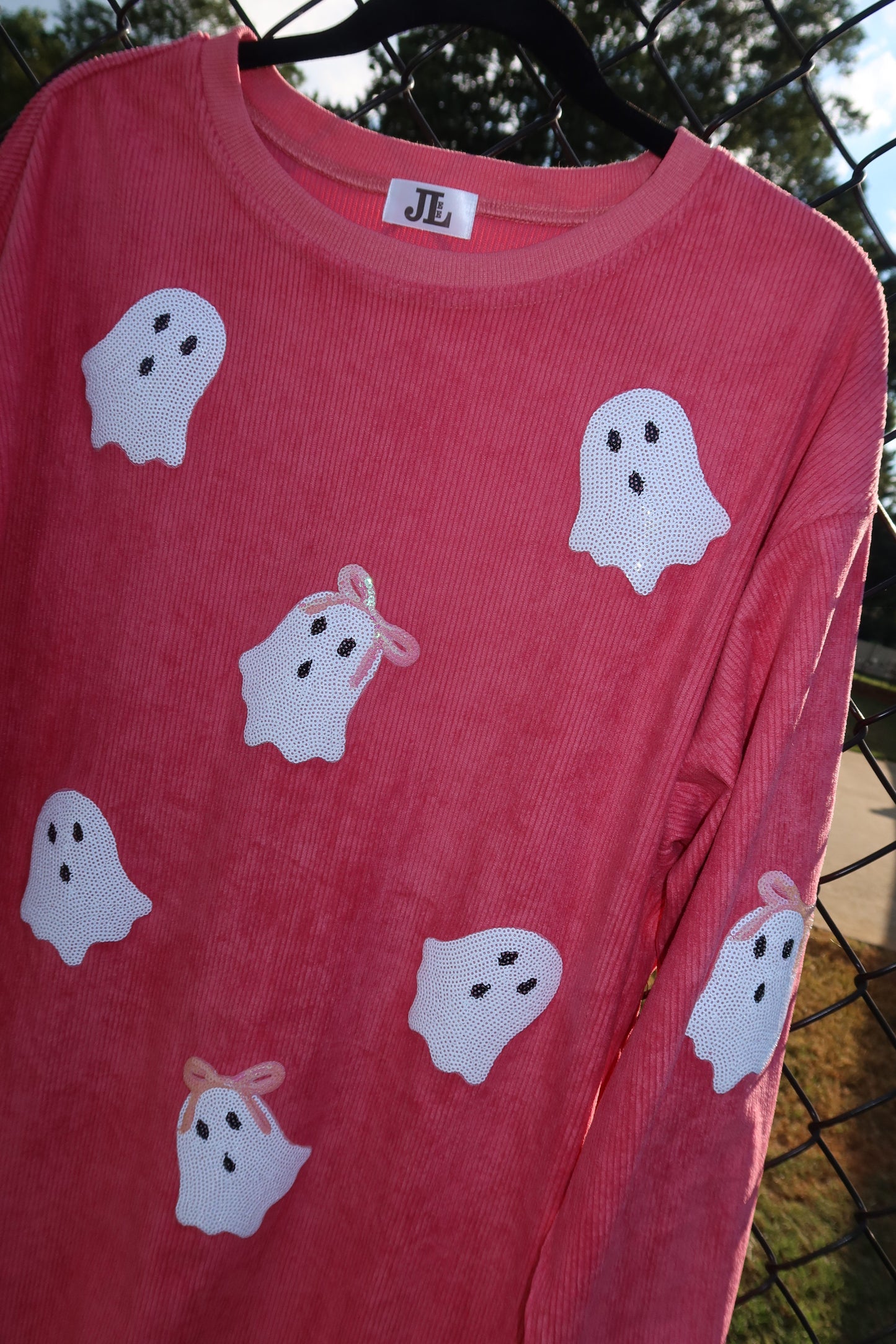 Ghost Bow Sequin Corded Crews