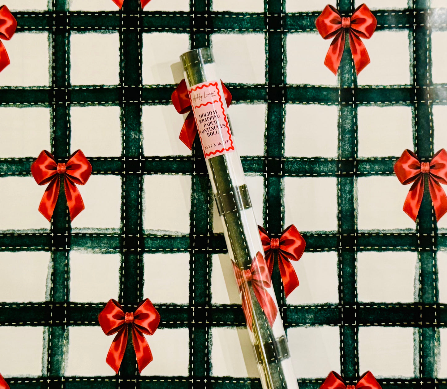 RTS Red Bows Wrapping Paper Roll