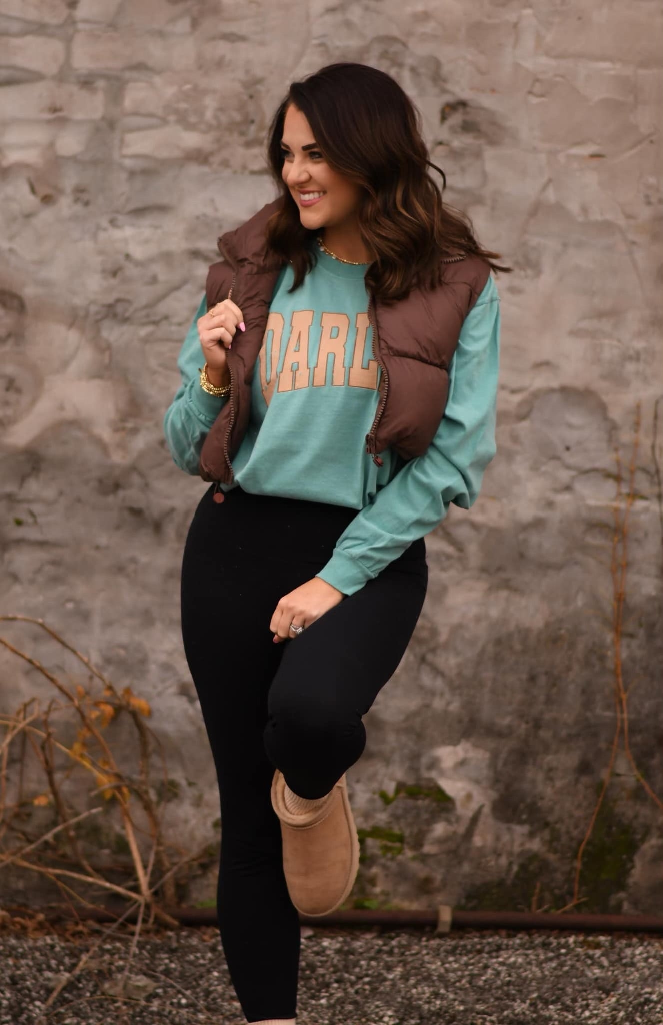 *SALE* RTS Brown Cropped Puffer Vest