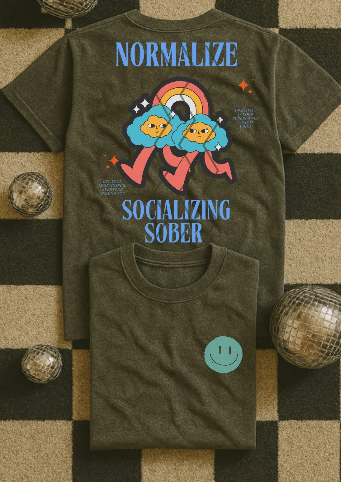 Normalize socializing sober front & back - Multiple Styles