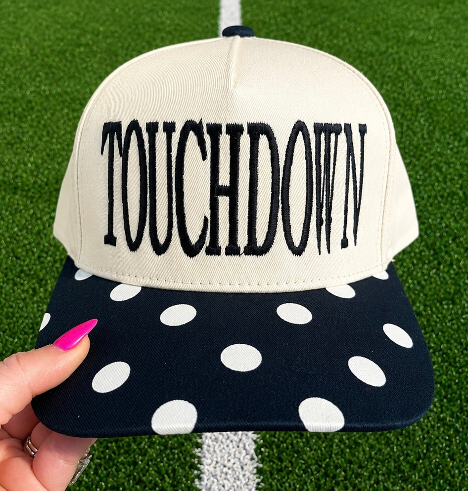 Touchdown Navy Polka Dot Hat