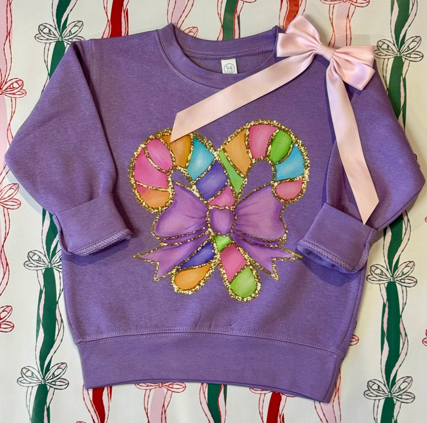 Rainbow Faux Patch Candy Cane’s Tee/Sweatshirt