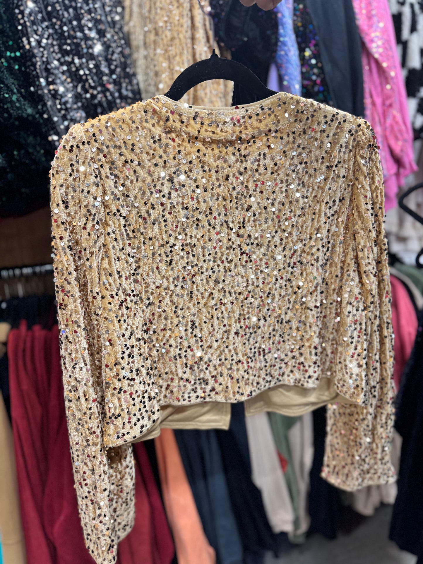 Gold Velvet Sequin Jacket