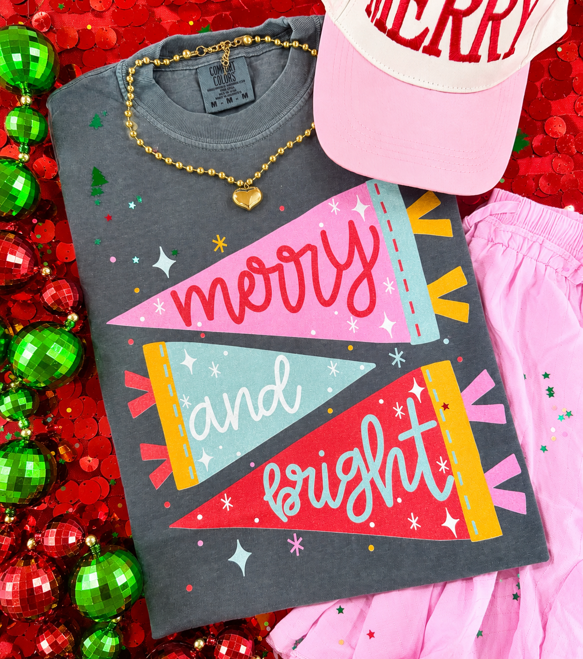 Merry and Bright Flags Tee/Long Sleeve *CIJ SPECIAL*