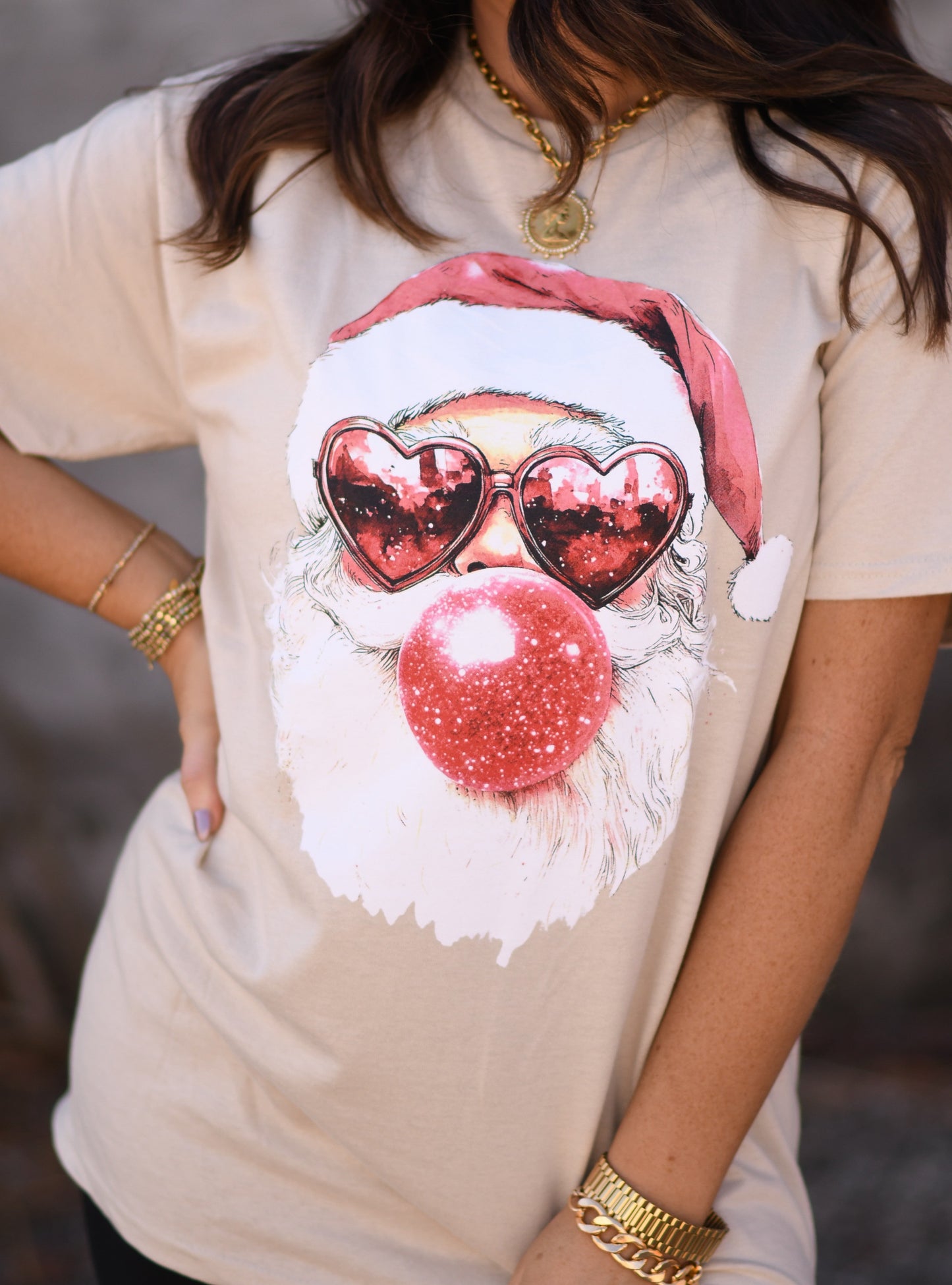 Bubblegum Santa Delta Tee