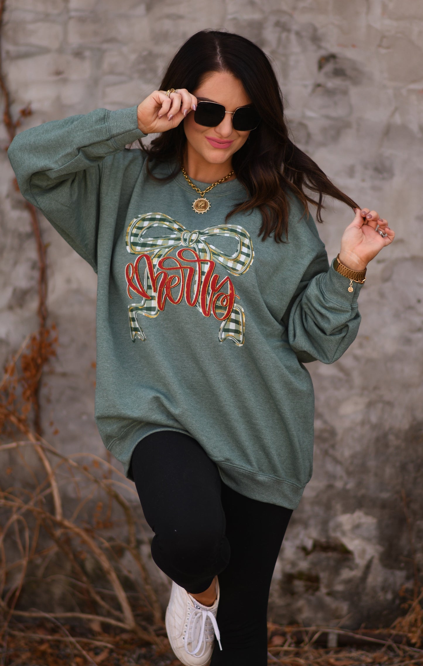 Merry Plaid Bow Tee / Sweatshirt