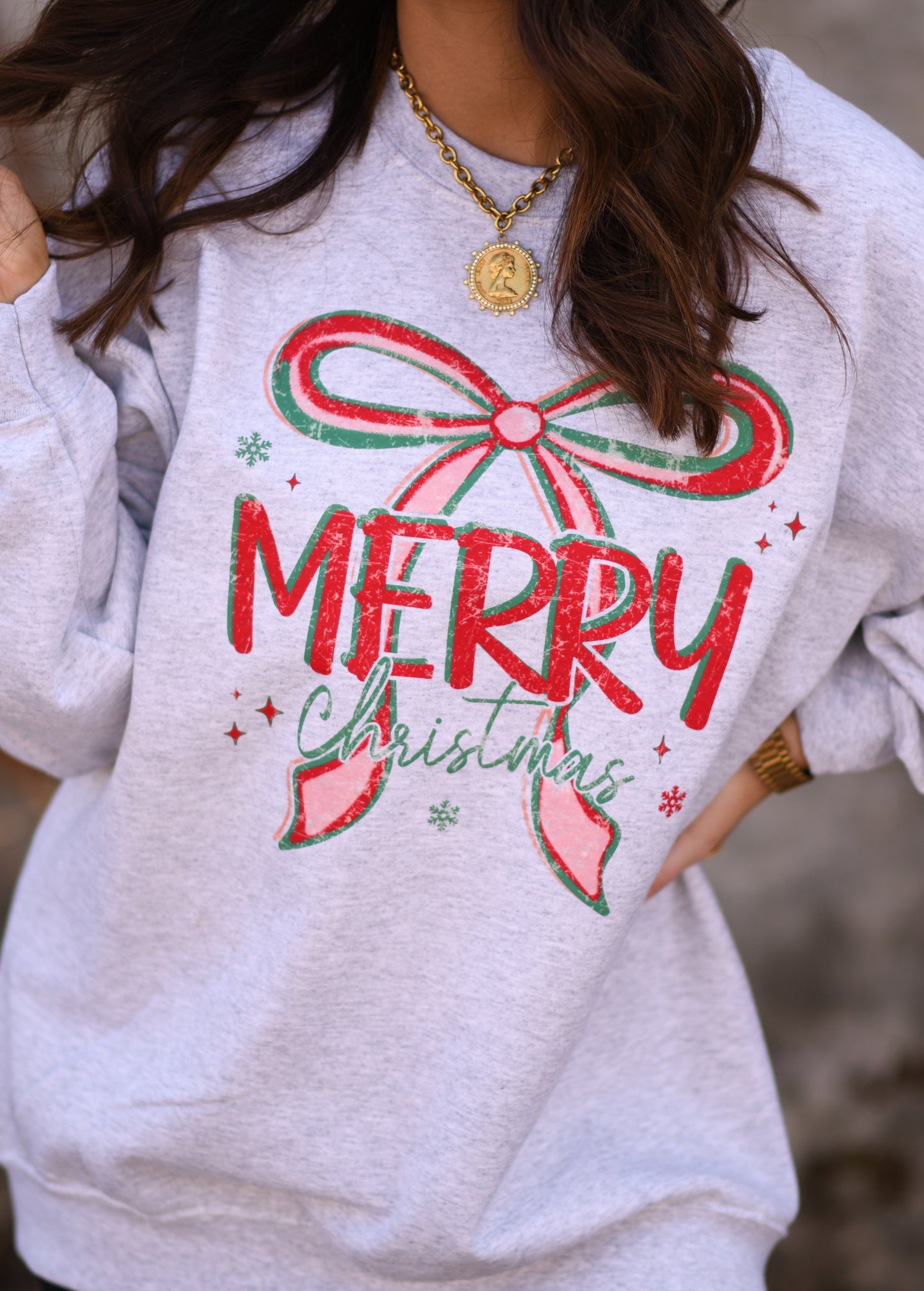 Merry Christmas Bow Tee / Sweatshirt