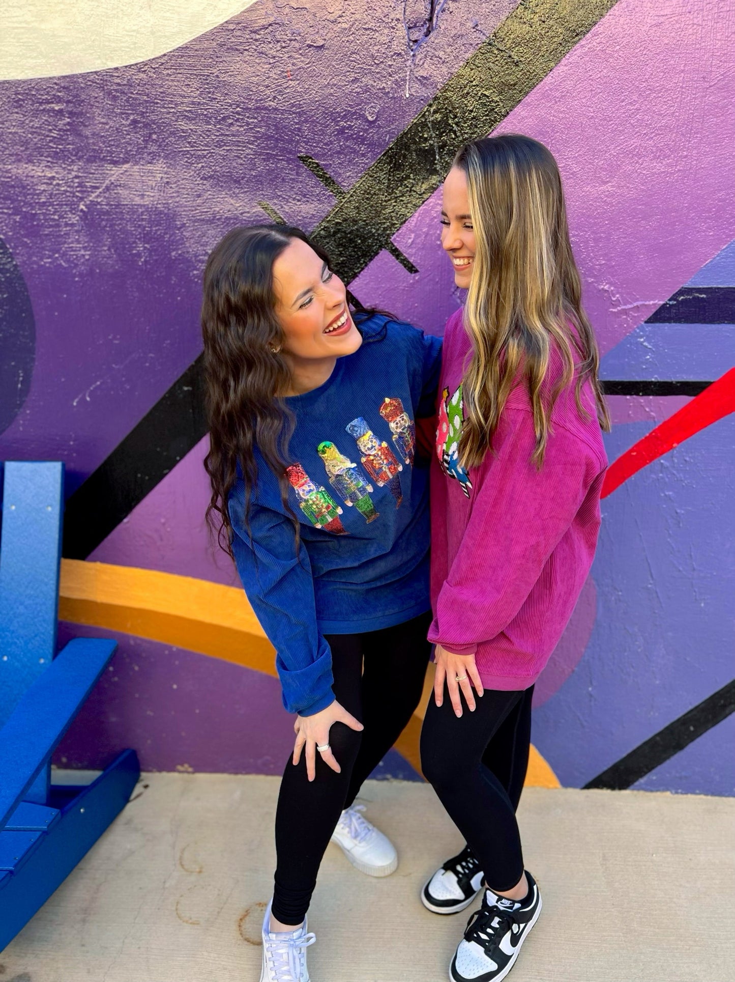 Blue Nutcracker Sequin Corded Crew