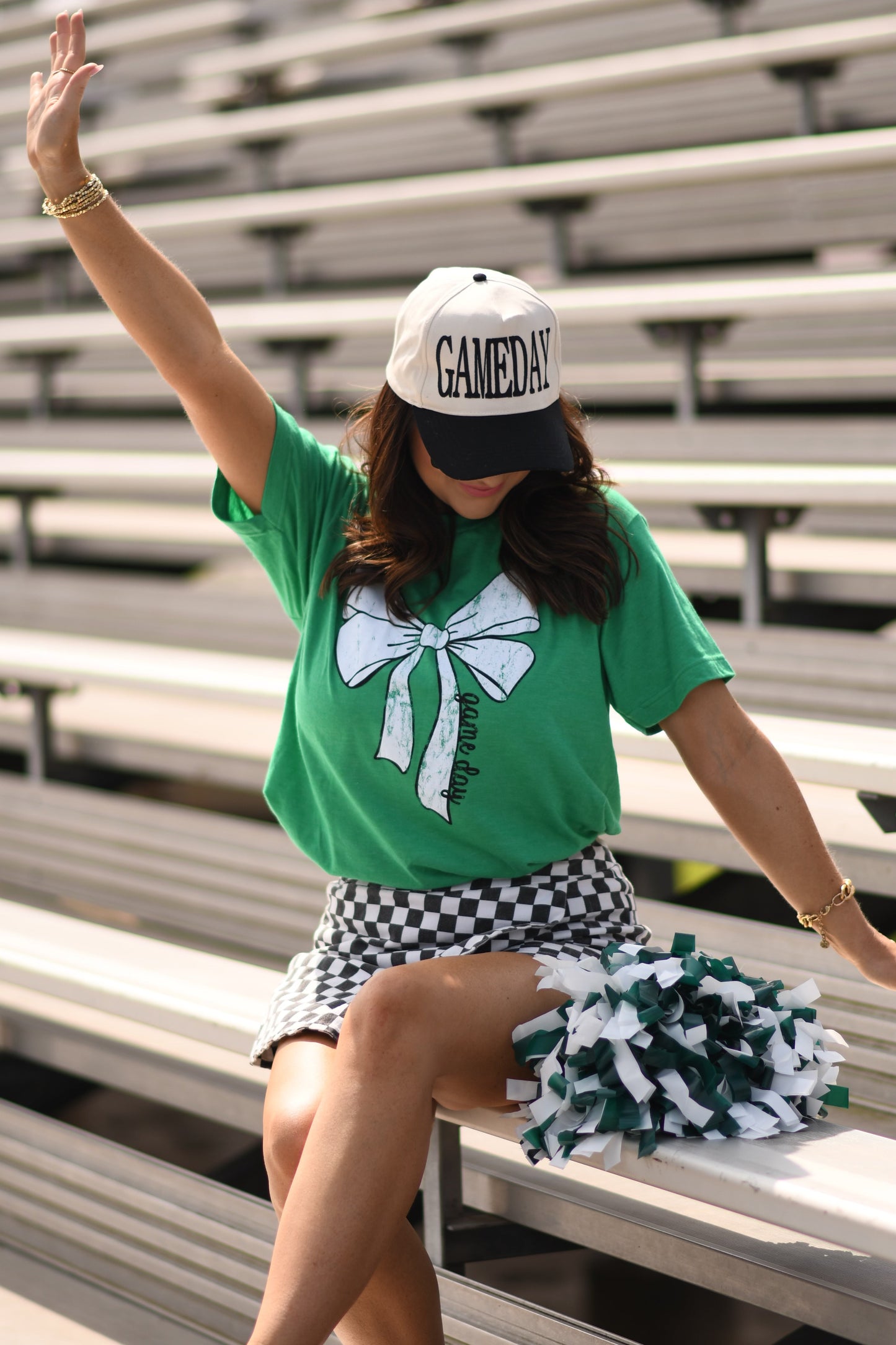**SALE** RTS Green Game Day Bow Tee