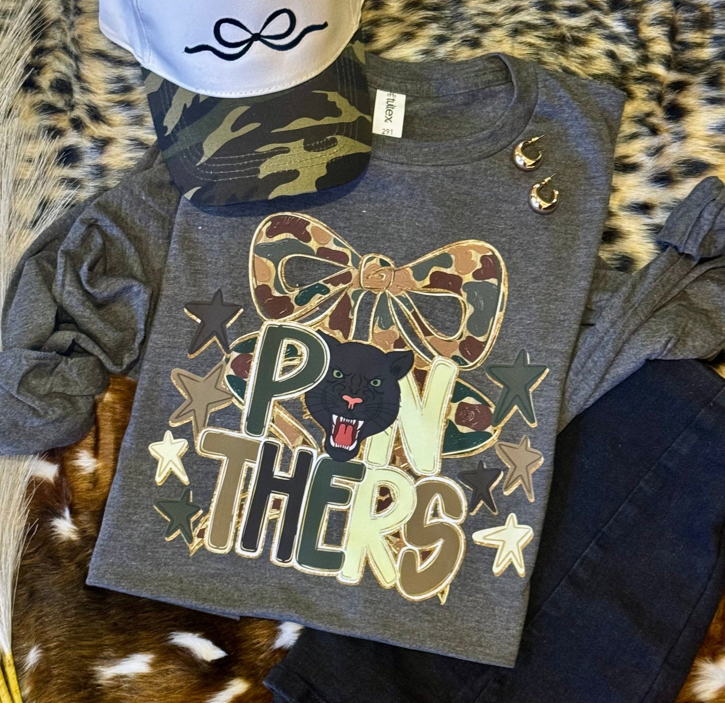 Panthers Camo Bow Tee / Long Sleeve