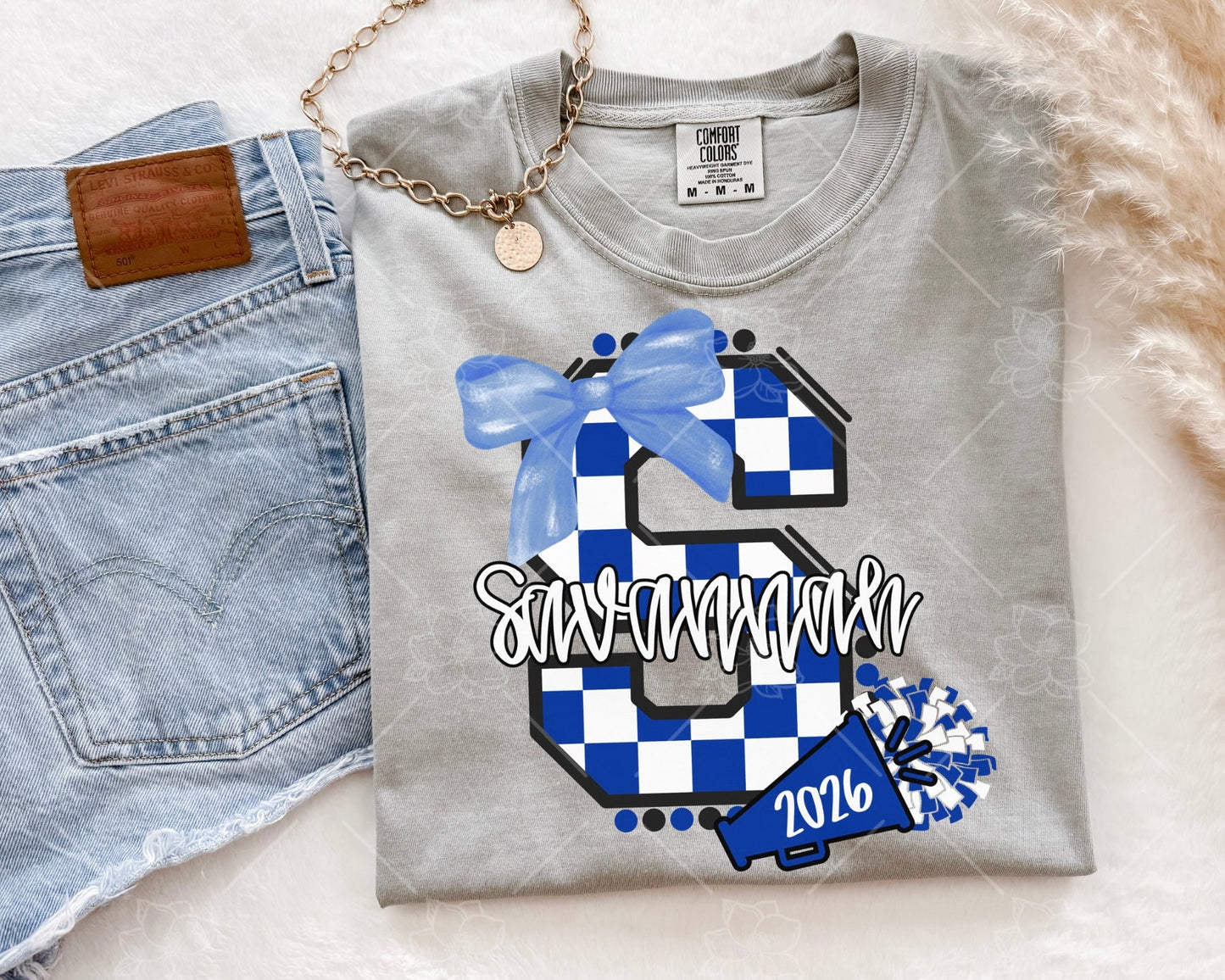 Custom Checkered Cheer Tee- Multiple Styles