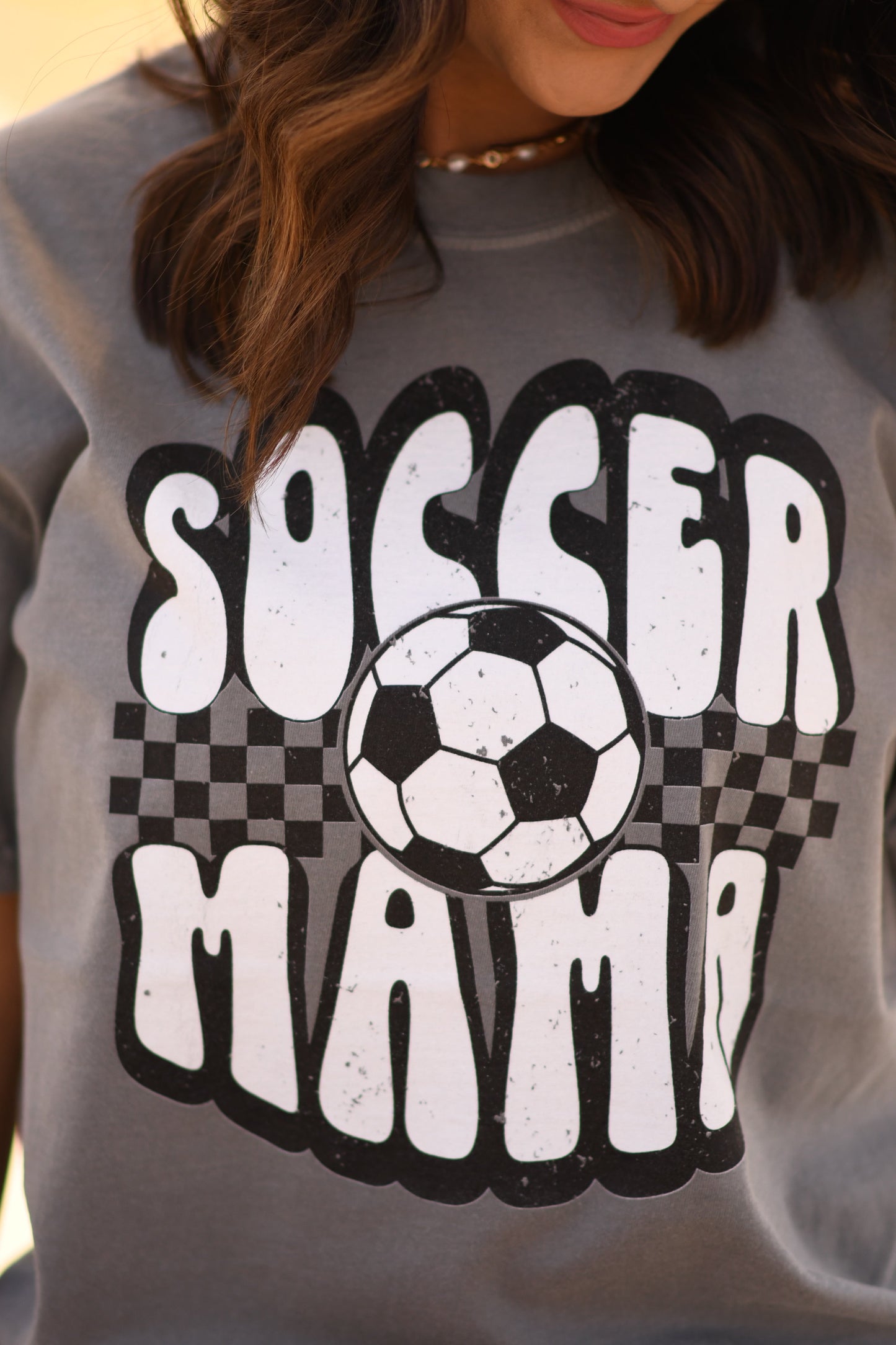 Soccer Mama Checkered Tee