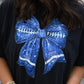 Blue Faux Glitter Football Tee