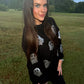 Black Glitter Ghost Corded Crew