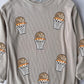 (MULTI COLOR) Sequin Basketball Corded Crews