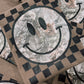Camo Smiley Face Checkerboard Graphic Tee | Trendy Western Neutral Boutique Shirt