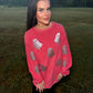 Blush Pink Glitter Ghost Corded Crew
