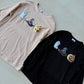 Beige Sequin Halloween Corded Crew