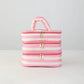 Striped Makeup Multi-Zipper Bag *PRE ORDER*