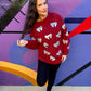 Preorder Red/Silver Sequin Bow Corded Crew