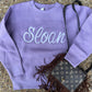 Violet Custom Embroidered Name Youth Sweatshirt