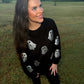 Black Glitter Ghost Corded Crew