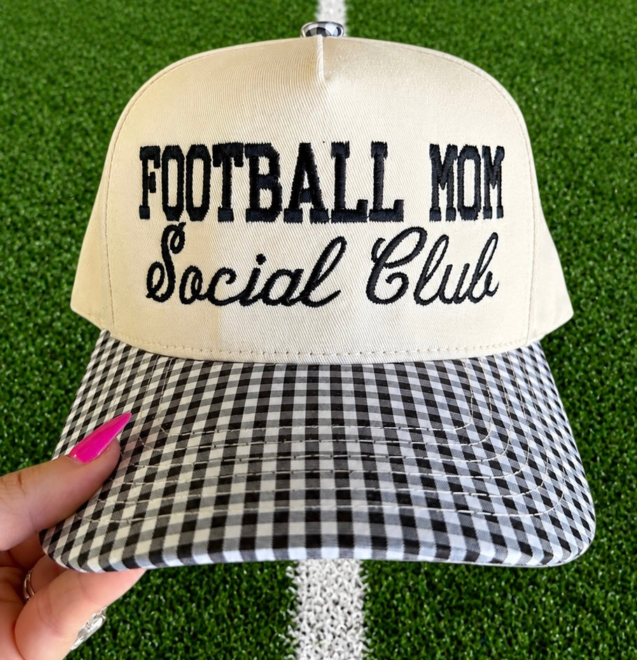 Football Mom Social Club Gingham Hat