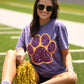 Purple & Gold Faux Glitter Paw Print Tee