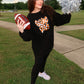 Orange Checkered Game Day Patch Corded Crew
