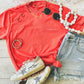 Neon Salmon Dainty Mama Embroidered Tee