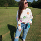 Multicolor Pumpkin Sequin Corded Crews