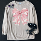 Beige Ghost Bow Corded Crew