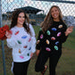 Multicolor Sequin Football Patch Corded Crews