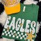 Checkered Faux Glitter Stars School Spirit Custom Tee