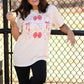 Red Baseball Bows Tee
