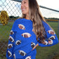 Sequin Football Corded Crews