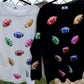 Multicolor Sequin Football Patch Corded Crews