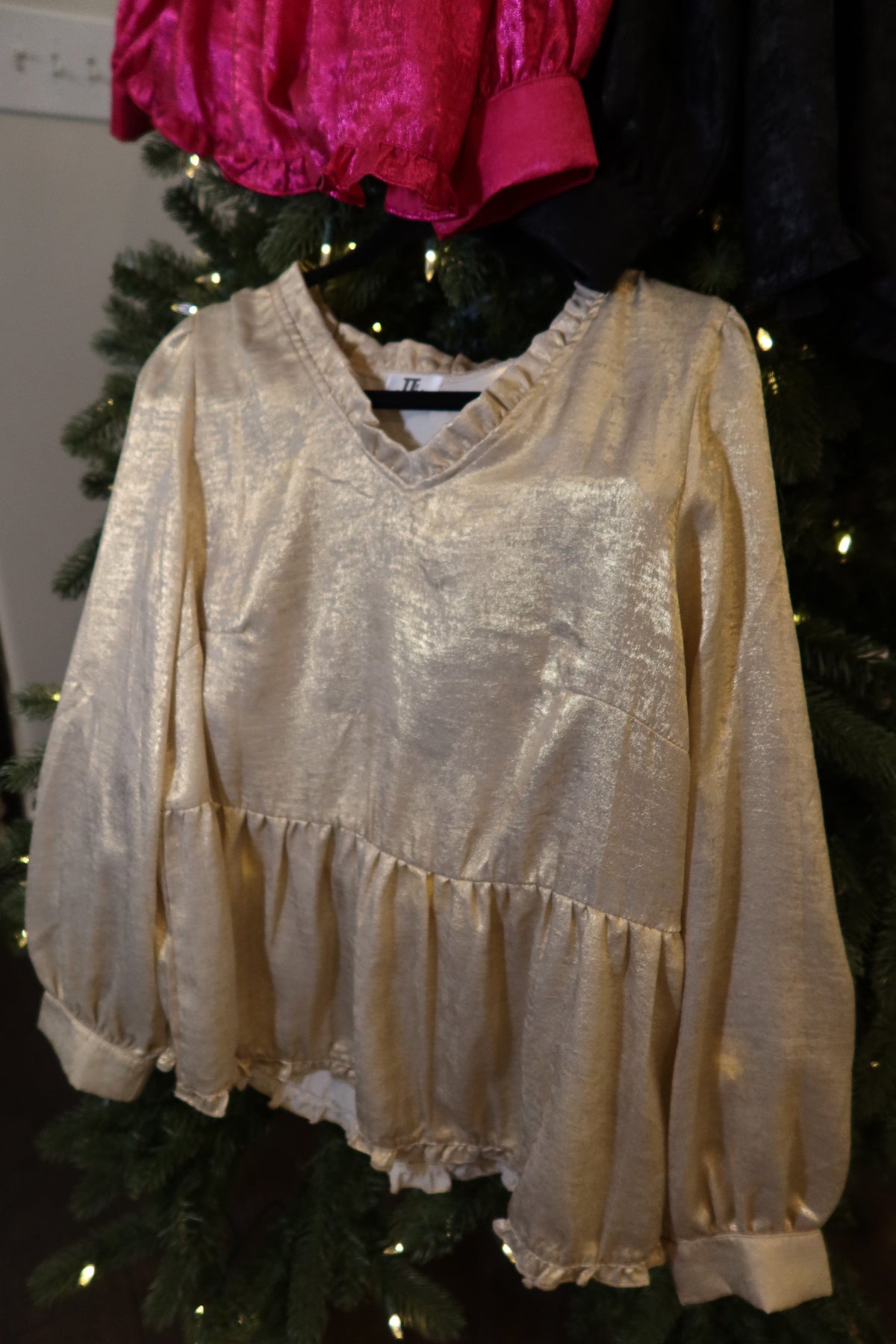 Metallic Babydoll Tops