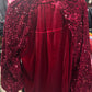 Red Velvet Sequin Top