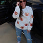 Bow Pumpkin Sequin Corded Crew