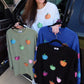 Multicolor Pumpkin Sequin Corded Crews