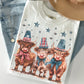 Highland Cows With USA Hats Tee