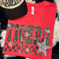 Checkered Faux Glitter Stars School Spirit Custom Tee
