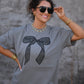 Black Lace Bow Tee